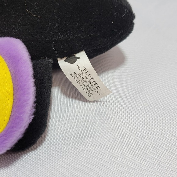 Buggin out Black Purple Yellow 8" Butterfly Hanging Mobile Stuffed Plush Toy - Picture 9 of 11